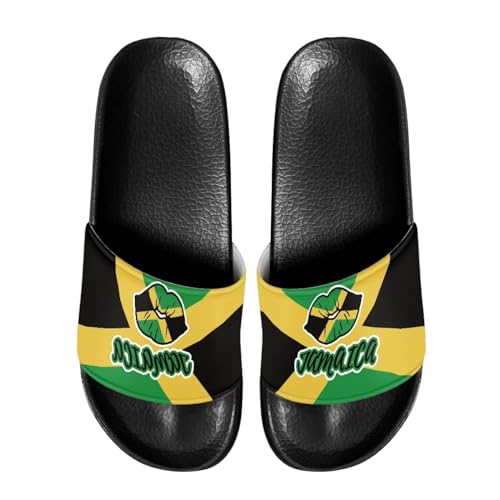 Mumeson Jamaica Flag Women Men Slipper Cozy Soft Home Slipper Indoor Outdoor Daily Sandals Bedroom Slippers Slip On Soft Footbed Slipper Mumeson