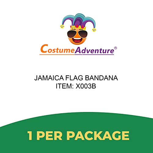 Costume Adventure Jamaican Flag Bandana Jamaica Flag Bandana Headband Jamaican Headwrap Jamaica Clothing Costume Adventure