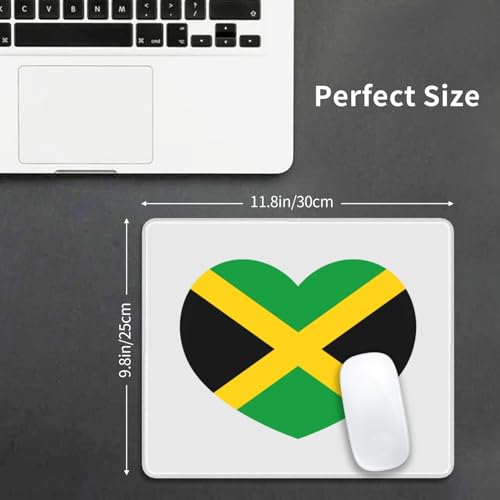 Love Jamaica Flag Jamaican Hear Square Applicability Strong Mouse Pad Non-Slip Rubber Base Office Accessories Desk Decor Bneoip