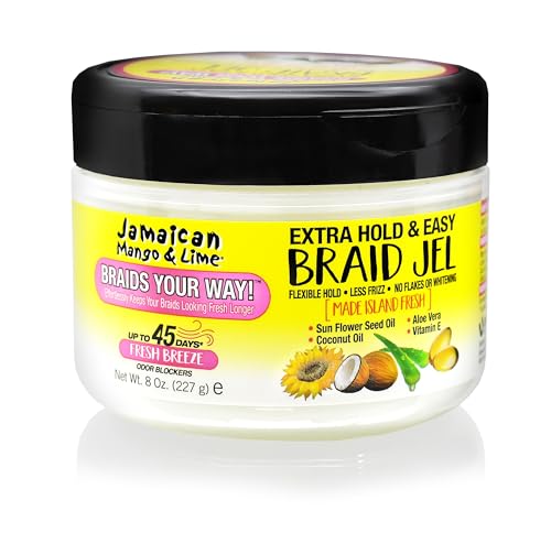 Jamaican Mango & Lime 8 OZ JML EXTRA HOLD & EASY BRAID GEL Jamaican Mango & Lime