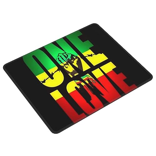 Reggae Music Rasta One Love Mouse Pad, Computer Decoration for Gamers, Suitable for Gaming, Work, Office, Rubber Non-Slip Mouse Pad Burloe