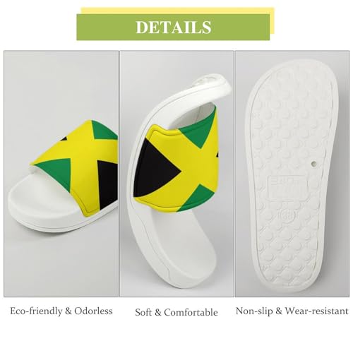 LYAHVGU Jamaican Flag Pattern PVC Home Slippers Non-Slip Shower Sandals Summer Indoor Outdoor Beach for Men And Women White-style 5 LYAHVGU