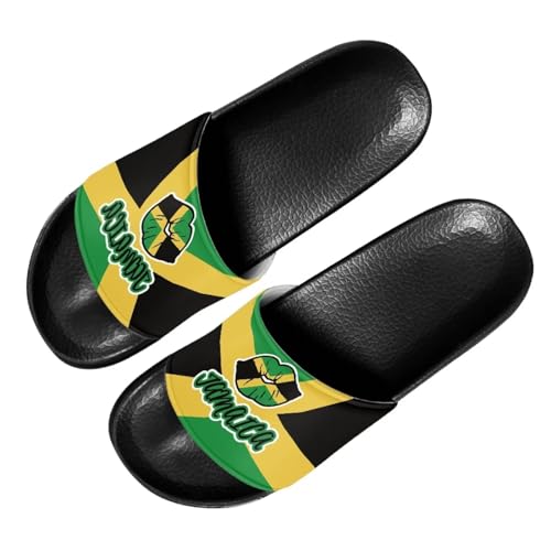 Mumeson Jamaica Flag Women Men Slipper Cozy Soft Home Slipper Indoor Outdoor Daily Sandals Bedroom Slippers Slip On Soft Footbed Slipper Mumeson