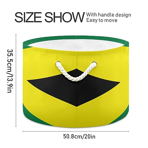 Jamaica Flag Cotton Rope Basket Baby Laundry Basket Toy Storage Bins for Organizing Cindly