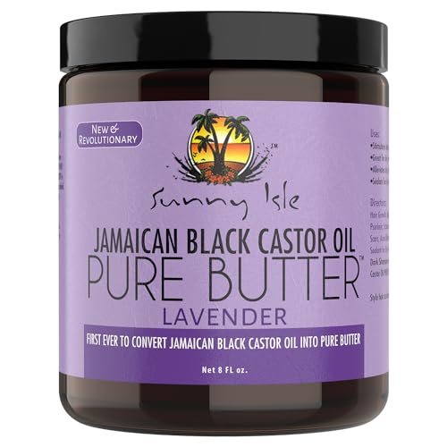 Sunny Isle Lavender Jamaican Black Castor Oil Pure Butter 8oz | Promotes Hair Growth | Effective Moisturizer Hair & Skin | All Types & Textures Sunny Isle