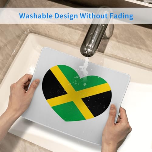 Love Jamaica Flag Jamaican Hear Square Applicability Strong Mouse Pad Non-Slip Rubber Base Office Accessories Desk Decor Bneoip