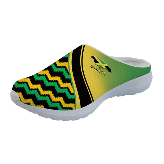 Forchrinse Jamaican Flag Men’s Women’s Mule Sneakers Open Back Patriotic Garden Clog Slippers Anti Skid Slippers Lightweight Forchrinse