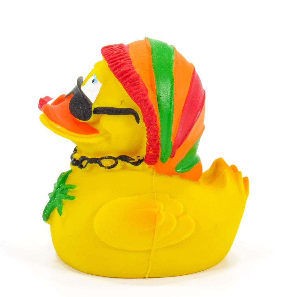 Rasta Hemp Rubber Duck Bath Toy | All Natural, Organic, Eco Friendly, Squeaker | Collectable | 3.5” | Imported from Barcelona, Spain_AB Lanco