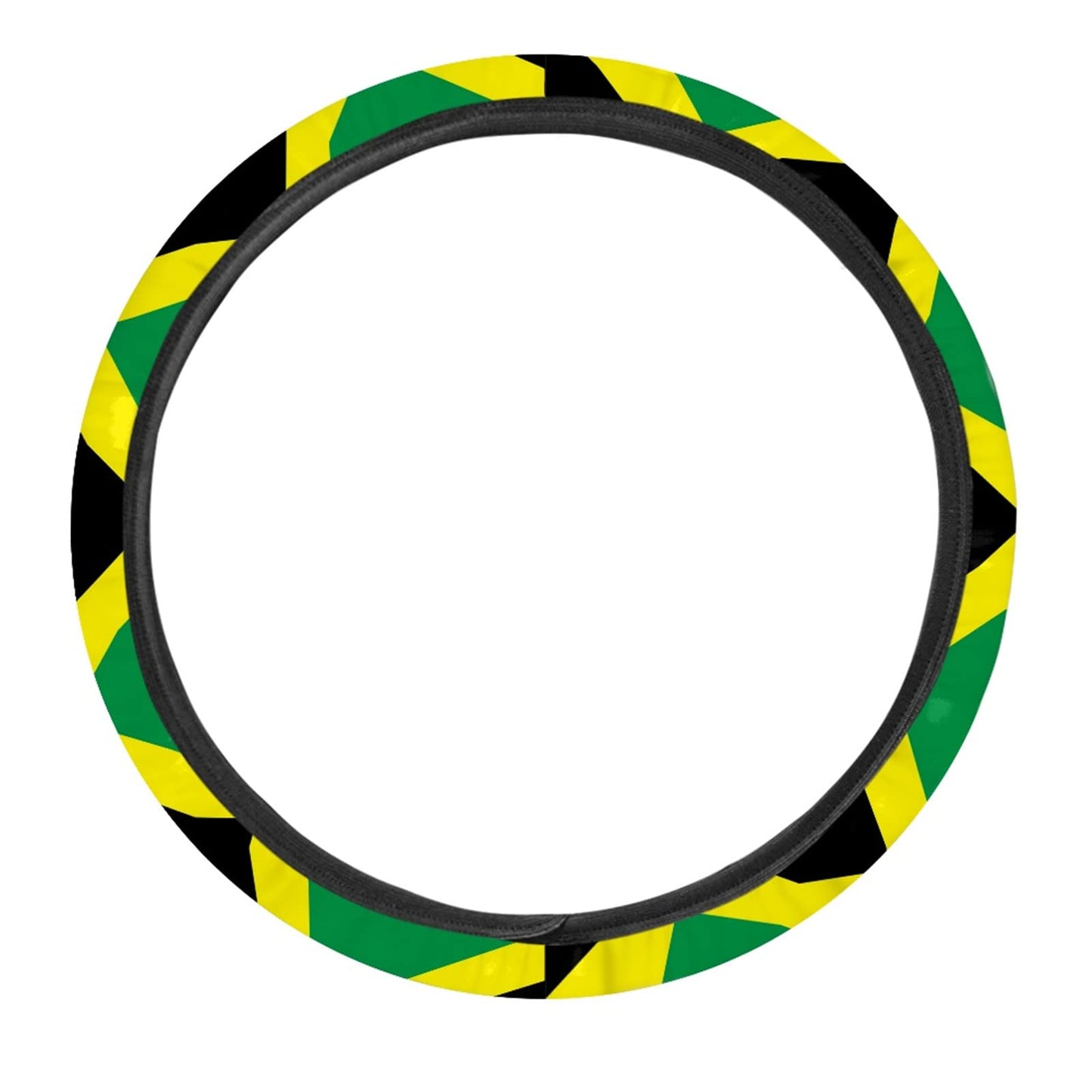 HUGS IDEA Jamaica Flag Automotive Steering Wheel Covers Non Slip Neoprene Steering Wheel Protector Universal Fit Most Vechicles SUV Sedan Vans HUGS IDEA