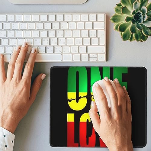 Reggae Music Rasta One Love Mouse Pad, Computer Decoration for Gamers, Suitable for Gaming, Work, Office, Rubber Non-Slip Mouse Pad Burloe