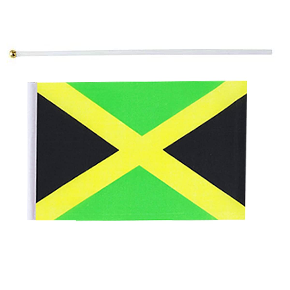Jamaica Flag Jamaican Small Stick Mini Hand Held Flags Decorations 1 Dozen (12 pack) mflagperft