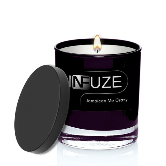 Jamaican Me Crazy (8 oz. Scented Candle) | Signature Black Collection | Soy Blend Wax, 100% Cotton Wick | 50+ Clean Burning Hours INFUZE Candle