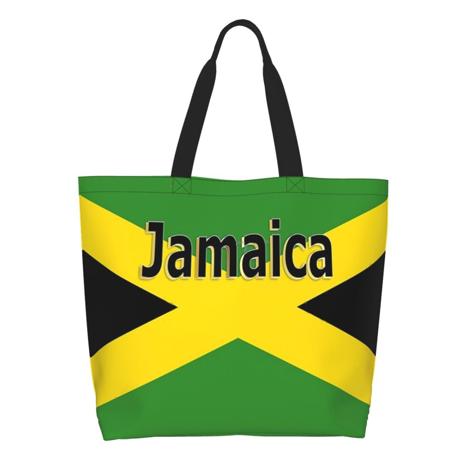 ROSIHODE Cute Jamaica Flag Women Tote Bag Large Shoulder Bags Casual Handbags Reusable Jamaican Shopping Grocery Bag ROSIHODE