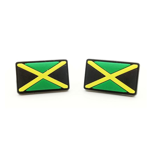 Yalexqiu Jamaica Flag Shoe Charms For Clog Shoe Decoration,Jamaica Flag Shoe Charms Accessories Pack For Boy Men Kids Adults,Pvc Shoe Charm Accessories Decoration Gifts 2 Pcs (Black - 2Pcs) Yalexqiu