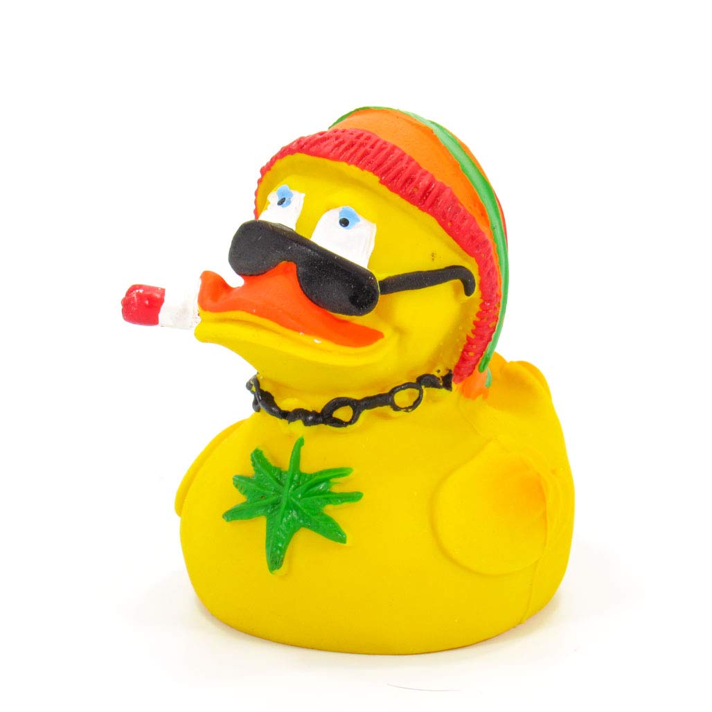 Rasta Hemp Rubber Duck Bath Toy | All Natural, Organic, Eco Friendly, Squeaker | Collectable | 3.5” | Imported from Barcelona, Spain_AB Lanco