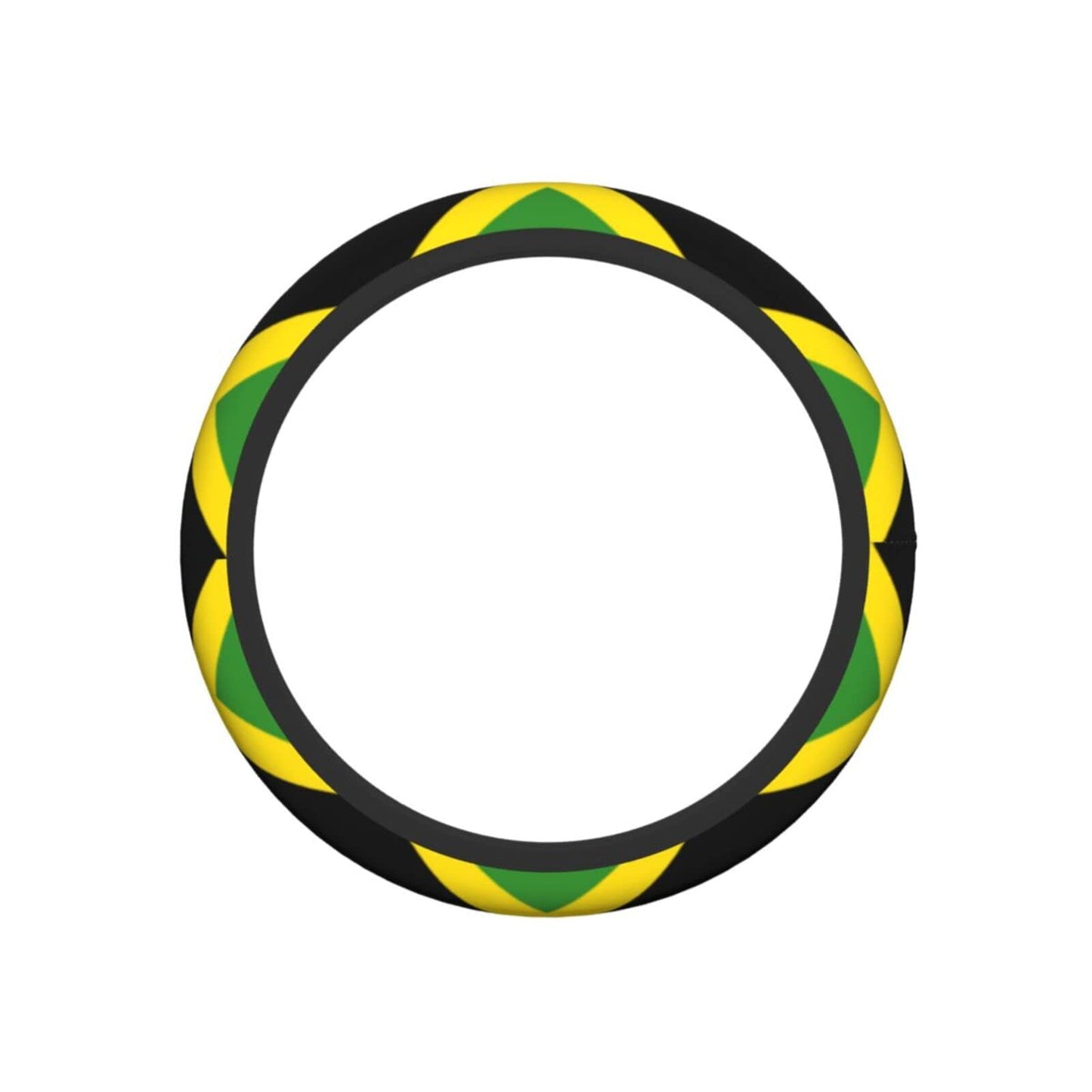 Jamaican Flag Steering Wheel Cover, Non Slip Durable Auto Car Accessories Universal 15 Inch AIMASTZ