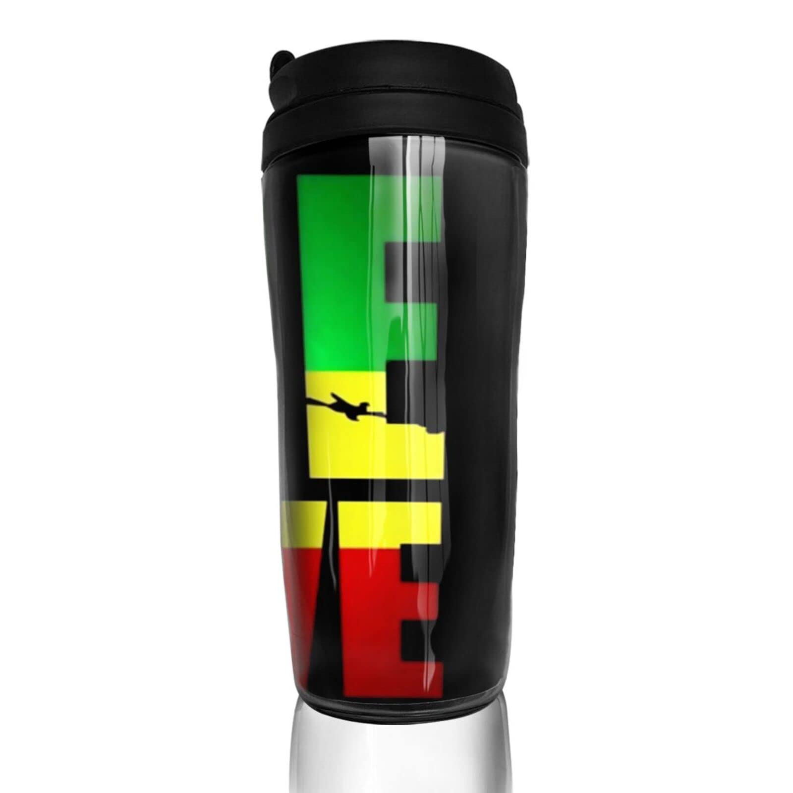 One Love Jamaican Rasta Reggae Water Bottle Drinking Water Bottle Coffee Cup Double Wall Leakproof BPA Free Tumbler with Lid, Water Jug for Sports Gym School Travel Outdoor Niqqzit