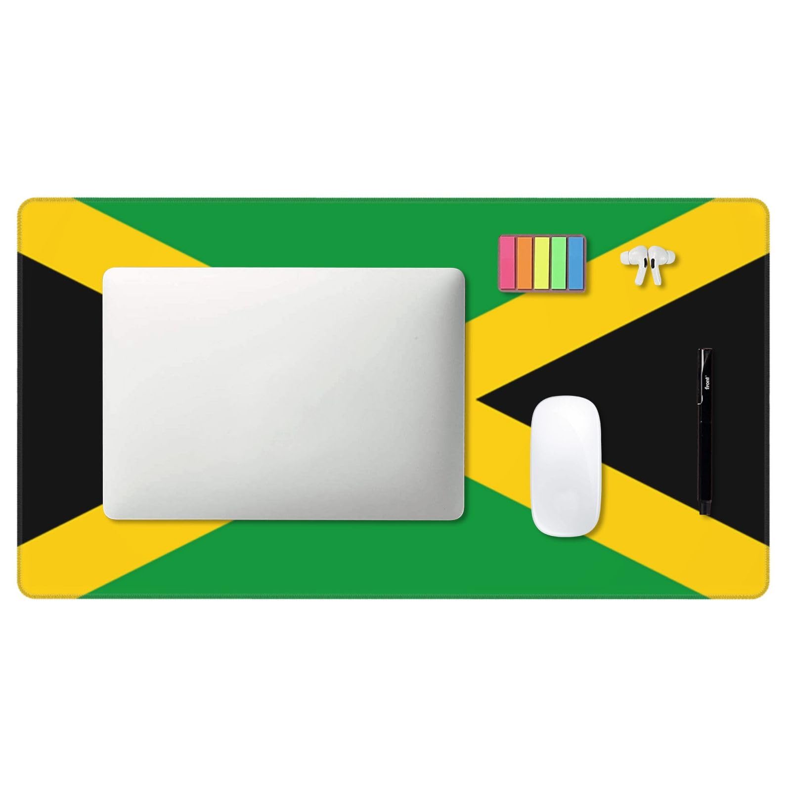 Jamaican Flag Large Gaming Mouse Pad,Keyboard Pad Comfortable Operation (3mm Thick) Suitable for Gamers Office Home (16 X 29.5 Inches) Aulwewd