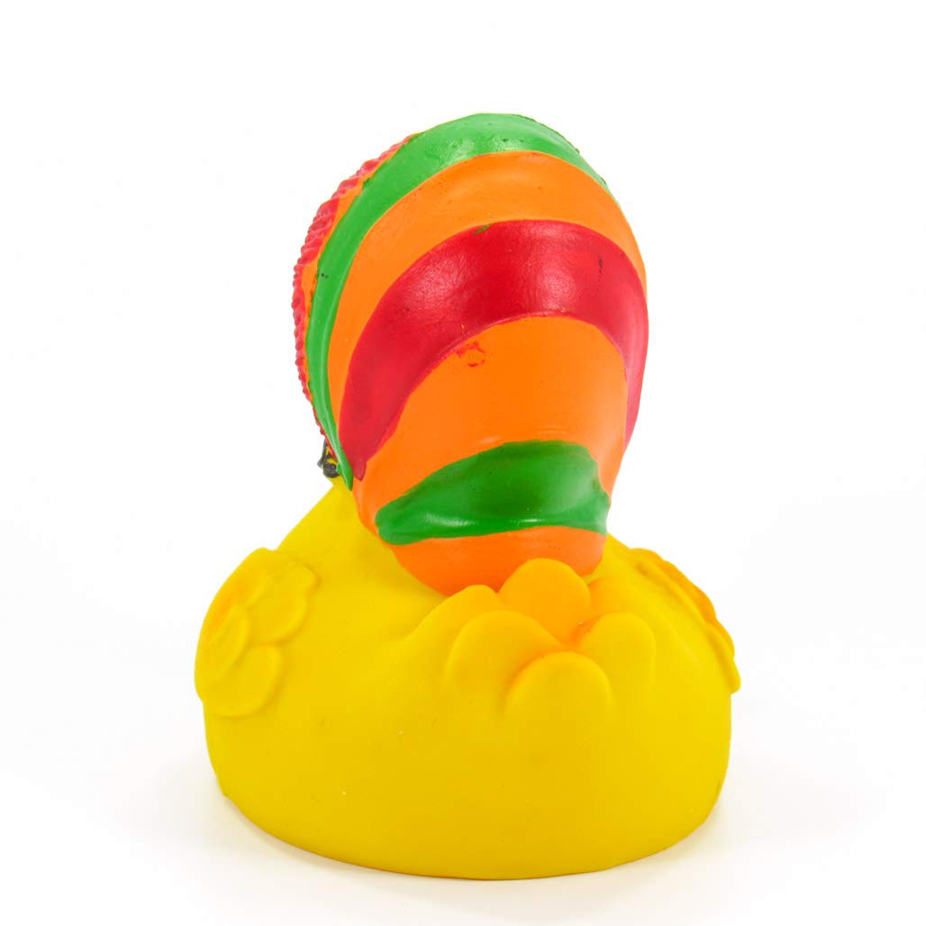 Rasta Hemp Rubber Duck Bath Toy | All Natural, Organic, Eco Friendly, Squeaker | Collectable | 3.5” | Imported from Barcelona, Spain_AB Lanco