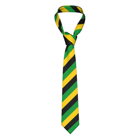 DABOYOZHZH Jamaica Flag Jamaicans Striped Necktie Men'S Neck Ties Mens Party Business Neckties Soft Skil Tie DABOYOZHZH