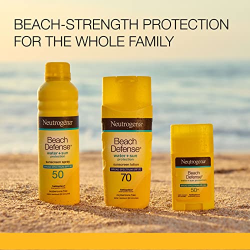 Neutrogena Beach Defense Water-Resistant Sunscreen Lotion with Broad Spectrum SPF 30, Oil-Free and PABA-Free Oxybenzone-Free Sunscreen Lotion, UVA/UVB Sun Protection, SPF 30, 6.7 fl. oz Neutrogena