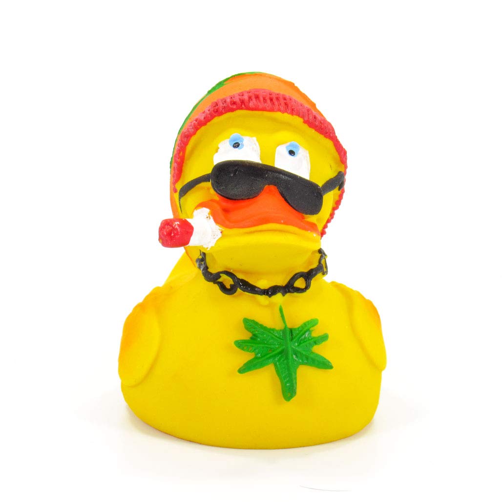 Rasta Hemp Rubber Duck Bath Toy | All Natural, Organic, Eco Friendly, Squeaker | Collectable | 3.5” | Imported from Barcelona, Spain_AB Lanco