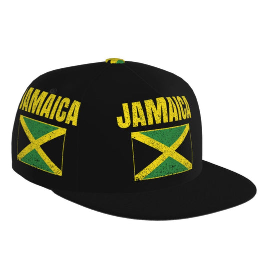 FZBETRP Jamaica Flag Snapback Hat, Flat-Brimmed Hat, Hip Hop Hat, Adjustable Baseball Cap for Men and Women FZBETRP