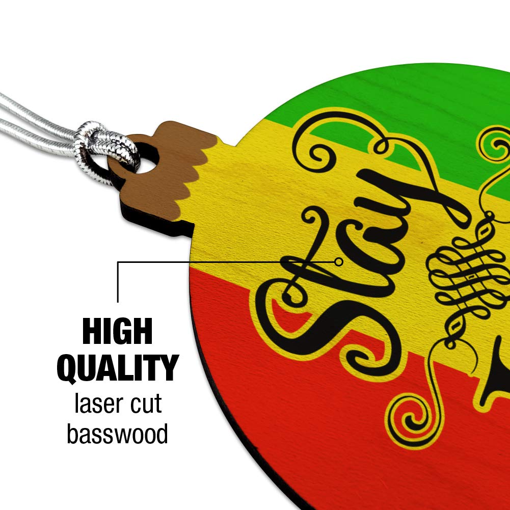 GRAPHICS & MORE Stay Irie Rastafarian Flag Wood Christmas Tree Holiday Ornament GRAPHICS & MORE