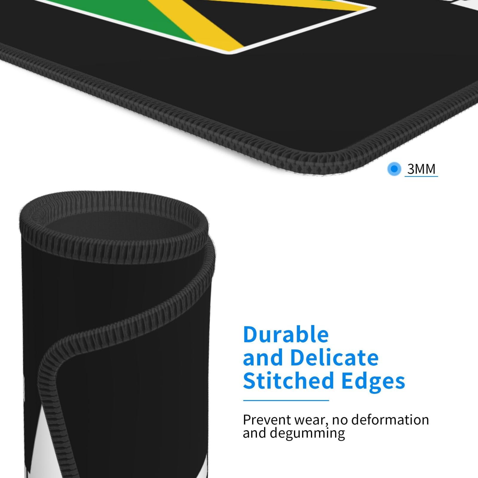 Jamaican Jamaicans Jamaica Flag Square Applicability Strong Mouse Pad Non-Slip Rubber Base Office Accessories Desk Decor Bneoip