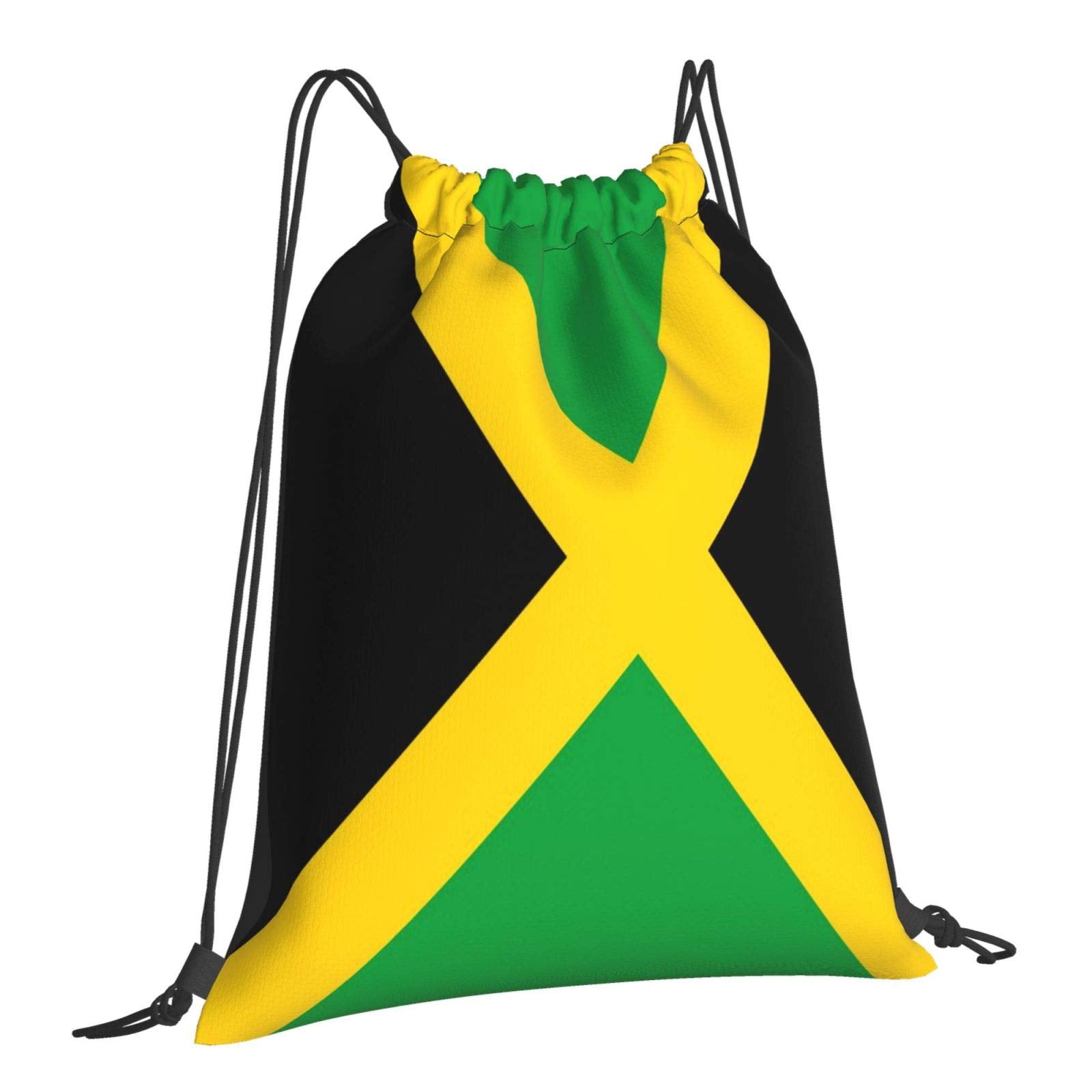 Dujiea Drawstring Backpack, Jamaica Flag Gym Bag Sackpack Cinch Sports Backpack For Men Women Shopping Yoga Swimming Traveling Dujiea