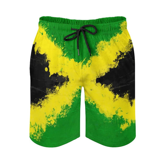 Homokoir Mens Jamaican Flag Swim Trunks Quick Dry Board Shorts with Mesh Lining,Color2,M Homokoir