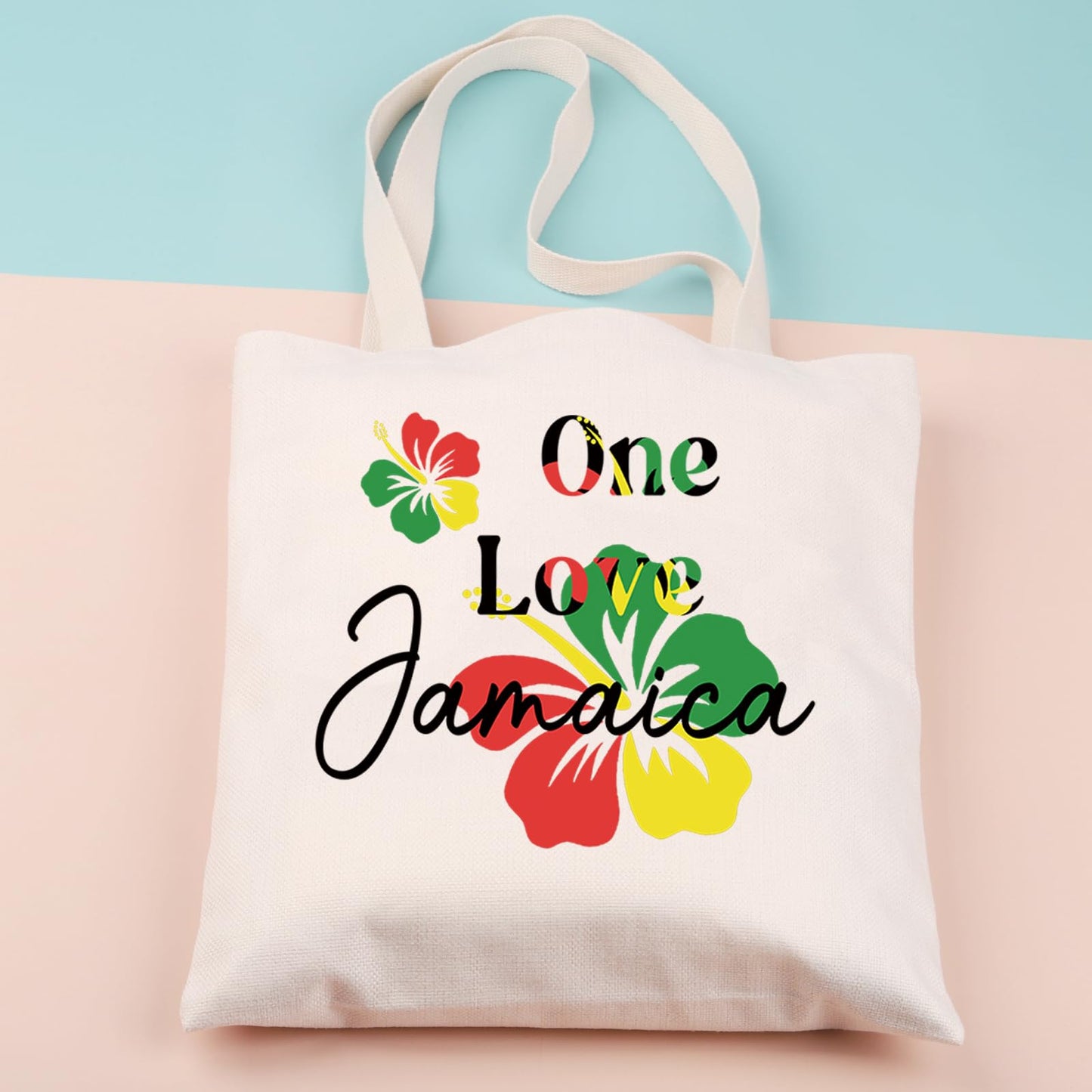 JNIAP Jamaica Tote Bag Jamaica Gift For Women Jamaica Vacation Beach Handbag Grocery Bag One Love Jamaican Souvenirs Gift(one love) JNIAP