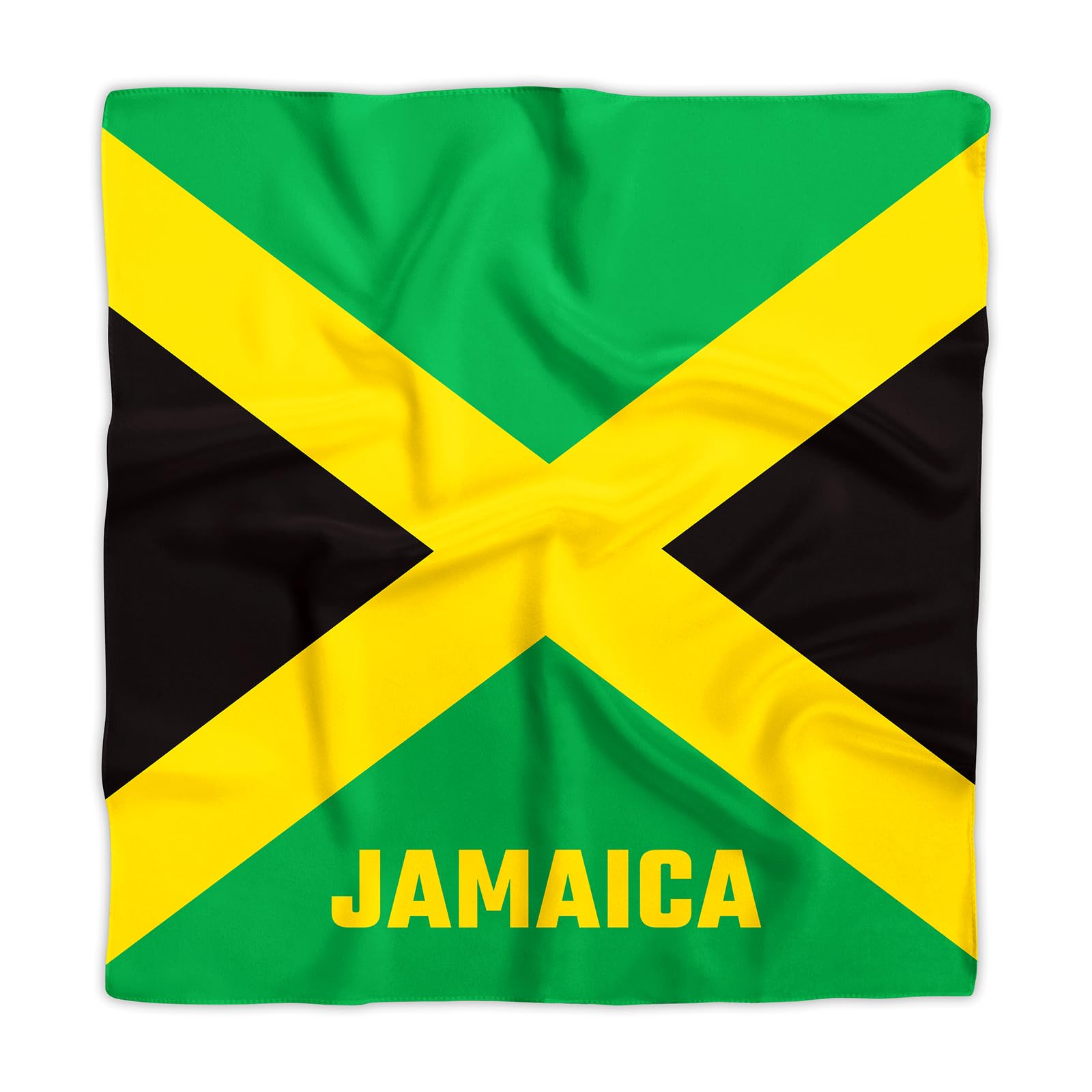 Dsiflylife Jamaican Flag Silk Scarfs Women's Fashion Square Silk Scarf for Hair, Square Silk Hair Wrap for Women Hand Rolling Edge Dsiflylife