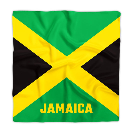 Dsiflylife Jamaican Flag Silk Scarfs Women's Fashion Square Silk Scarf for Hair, Square Silk Hair Wrap for Women Hand Rolling Edge Dsiflylife