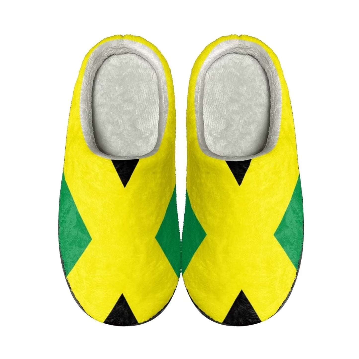 POLERO Jamaica Flag House Slippers Fluffy Slippers for Women Men Unisex Winter Slippers Warm Sandals, 40-41EU POLERO