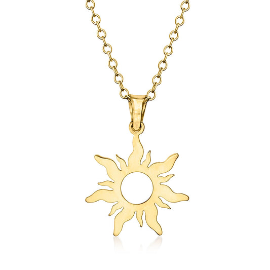 RS Pure by Ross-Simons 14kt Yellow Gold Sun Pendant Necklace. 16 inches RS Pure