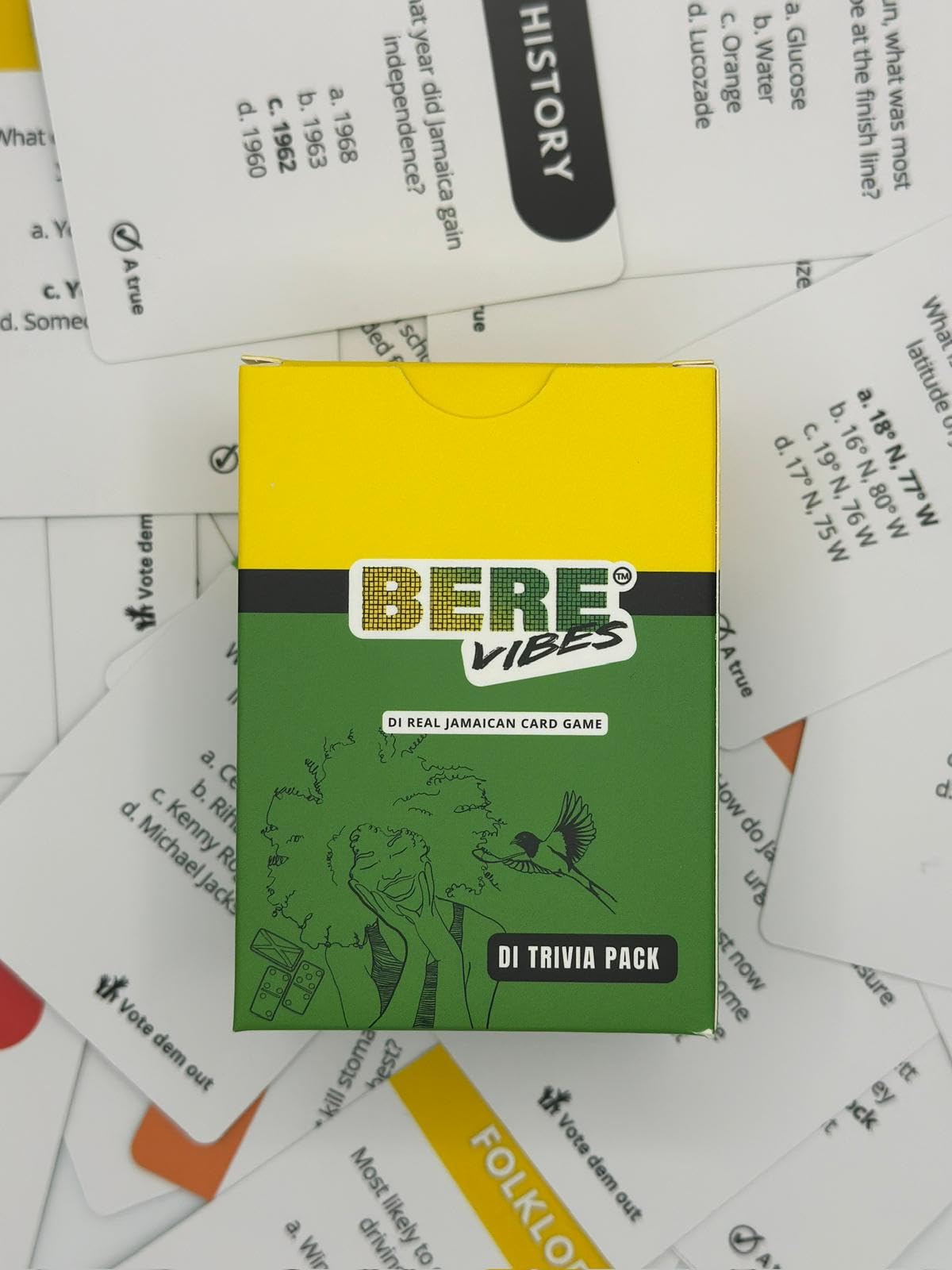 Bere Vibes Di Real Jamaican Card Game Di Trivia Pack, Exciting Friends Trivia Game Night, Adult Trivia Games for Parties, Engaging Trivia Card for Fun Party Game Jamaican Culture Bere Vibes Di Real Jamaican Card Game