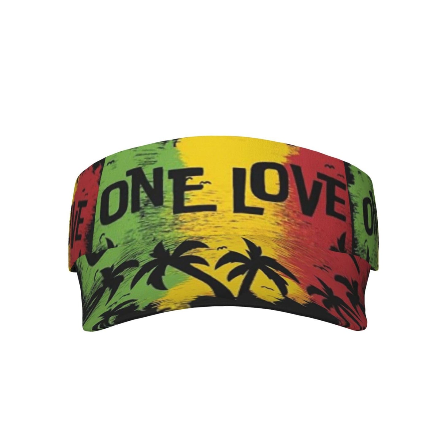 One Love Music Reggae Rasta Sport Sun Visor Adjustable Sun Hat Empty Top Baseball Cap Uv Protection Sun for Men and Women Suyxkop