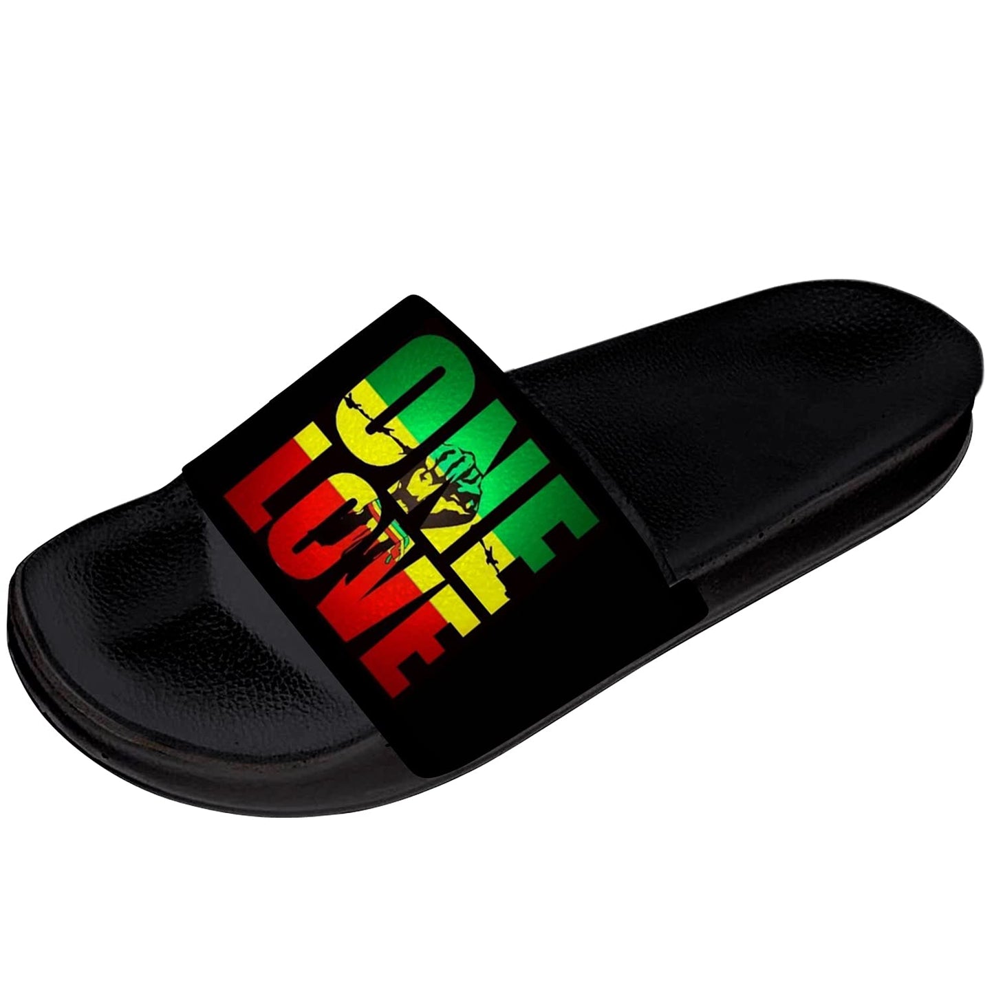 ursant Rasta Reggae Rastafarian Slides for Women Men Comfort Anti-Slip Sandals Flat Slipper Shoes Gifts for Peace Lovers,US Size 12 Women/10 Men ursant