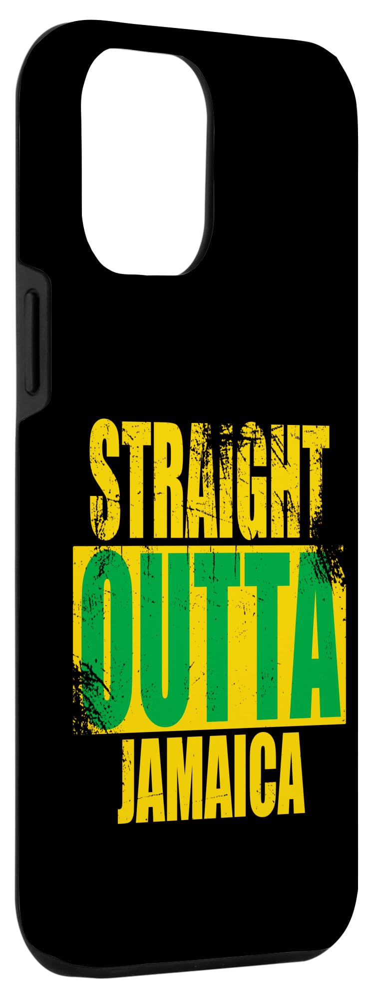 iPhone 13 Pro Max STRAIGHT OUTTA JAMAICA JAMAICAN FLAG COLORS DISTRESSED STYLE Case JAMAICA DNA Tees