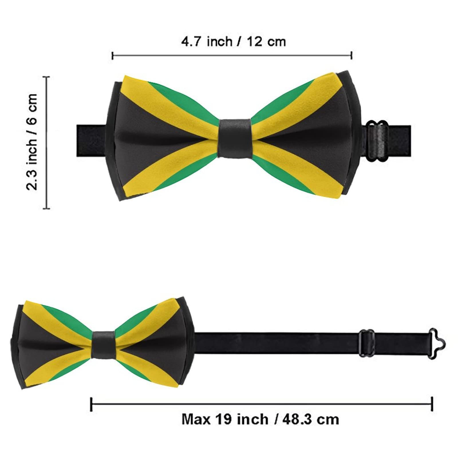 AMRANDOM Boys Bow Tie, Jamaica Jamaican Flag, Elegant Adjustable Pre-tied Formal School Uniform Bow Ties for Graduation Ceremony AMRANDOM