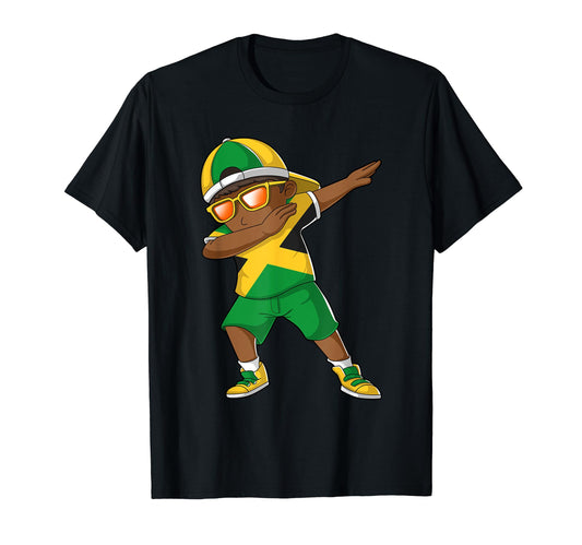 Jamaican Boy Jamaica Kid Patriotism Roots Heritage T-Shirt Jamaica Flag Patriotic Pride Kids Apparel