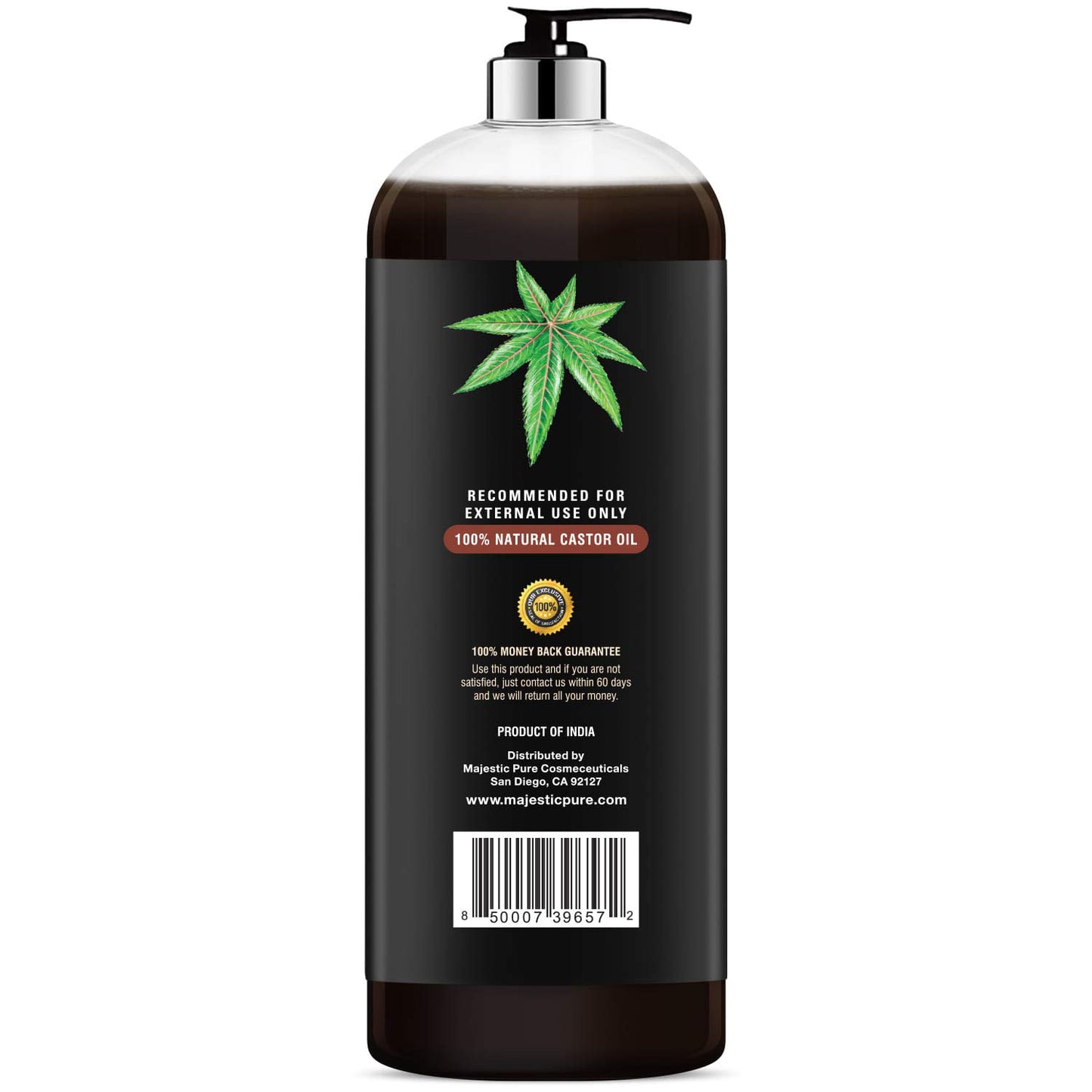 MAJESTIC PURE Jamaican Black Castor Oil for Hair Growth & Natural Skin Care - Roasted & Cold-Pressed - Massage, Scalp, Hair and Nails - 16 fl oz MAJESTIC PURE