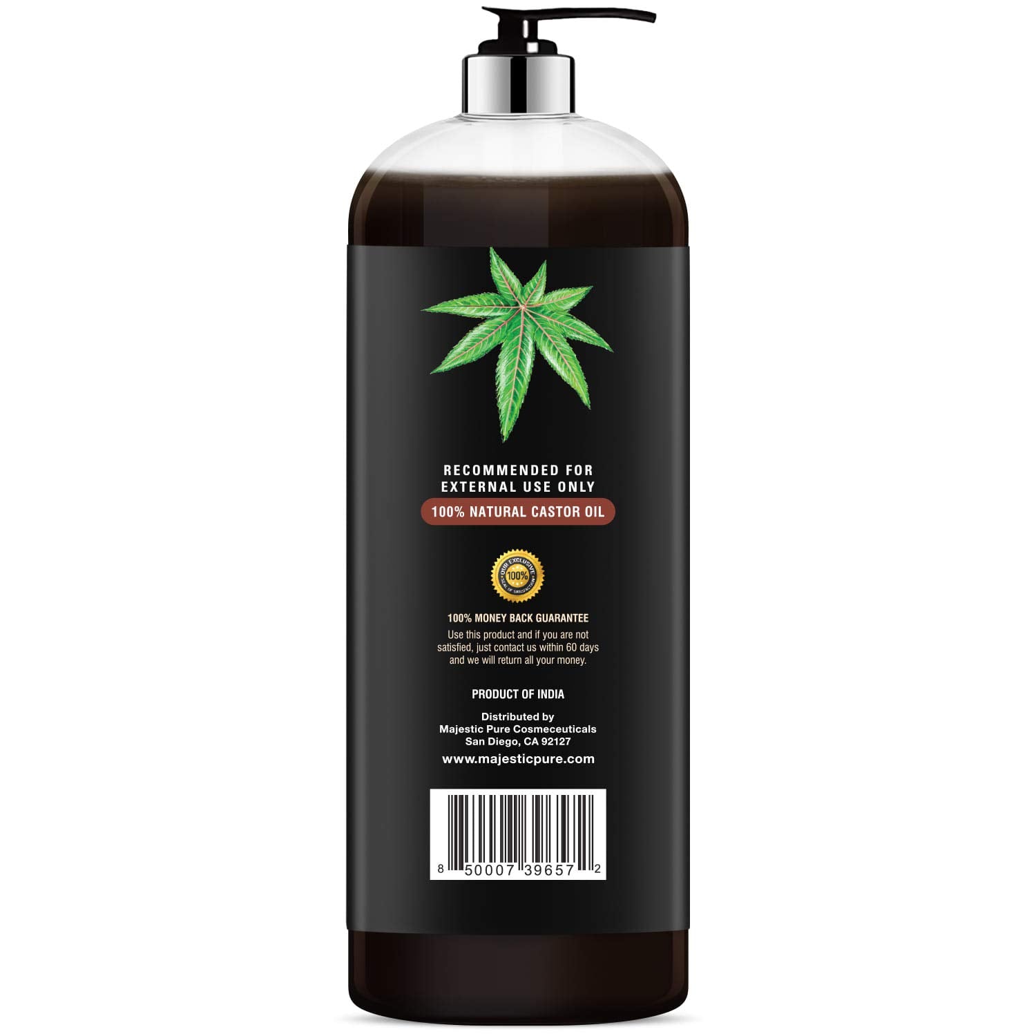 MAJESTIC PURE Jamaican Black Castor Oil for Hair Growth & Natural Skin Care - Roasted & Cold-Pressed - Massage, Scalp, Hair and Nails - 16 fl oz MAJESTIC PURE