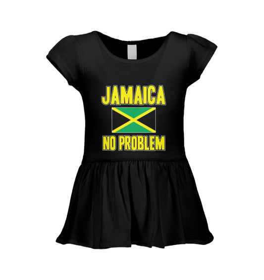 Jamaica No Problem - Jamaican Strong Infant/Toddler Baby Rib Dress (Black, 18 Months) Tcombo