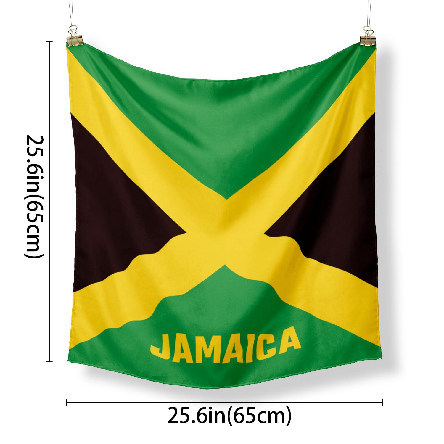 Dsiflylife Jamaican Flag Silk Scarfs Women's Fashion Square Silk Scarf for Hair, Square Silk Hair Wrap for Women Hand Rolling Edge Dsiflylife