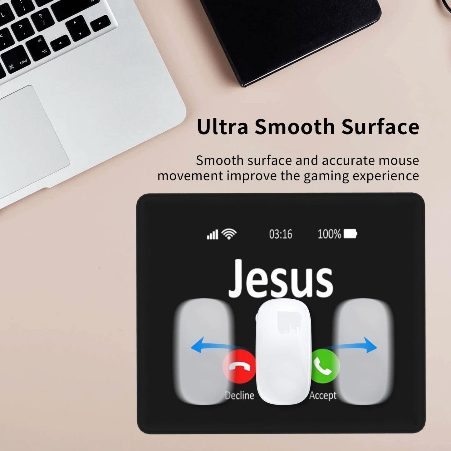 Jesus Waymaker Mousepad Jesus Mouse Pad Waterproof Soft Mousepads for Computer YYDSZJT