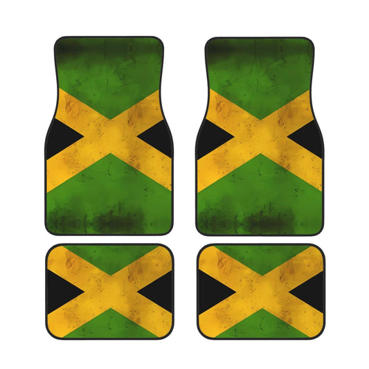 Car Foot Mats 4 Pcs Set Universal Floor Liner Car Accessories Fits Most Cars, Trucks, Vans, sedans, SUVs Old Jamaican Flag Pattern YYHWHJDE