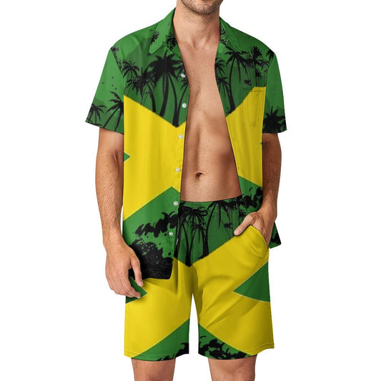 Jamaica Flag Casual Beach Suit Summer Beach Shorts 80s 90s Men's Swim Trunks Printed Beach Shorts XL Adugen Origei