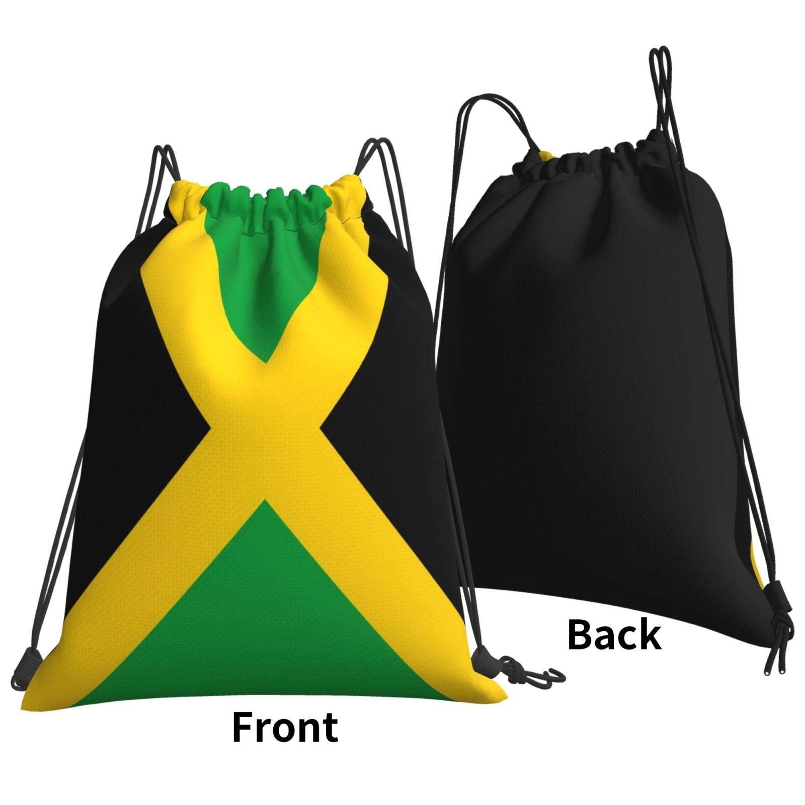 Dujiea Drawstring Backpack, Jamaica Flag Gym Bag Sackpack Cinch Sports Backpack For Men Women Shopping Yoga Swimming Traveling Dujiea